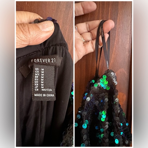 FOREVER 21 IRIDESCENT SEQUINED LEGGINGS - Picture 5 of 6